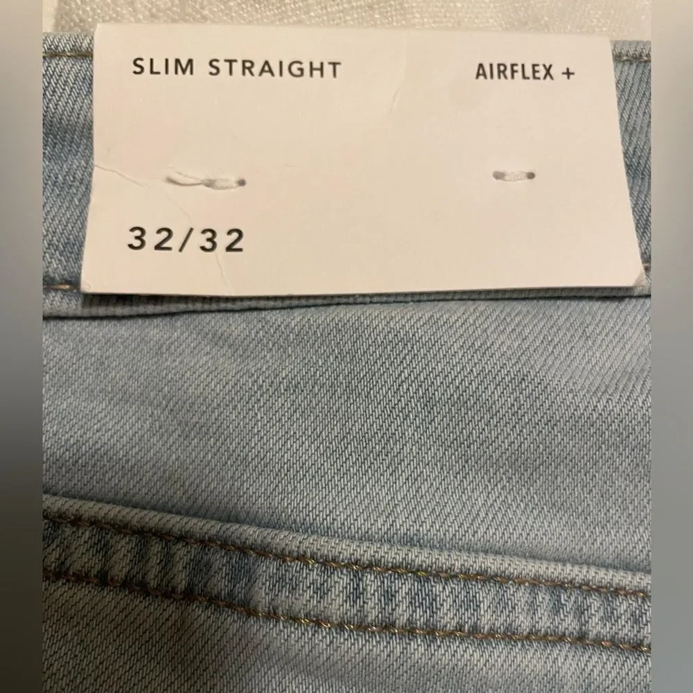 NEW AE AMERICAN EAGLE denim jeans 32/32 airflex + slim straight 32
